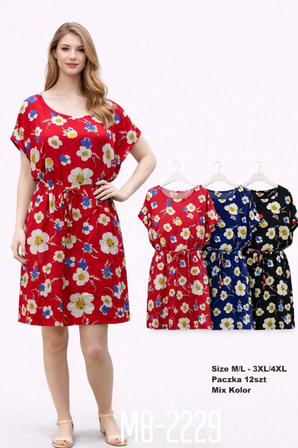 Sukienki damskie Roz M-4XL, Mix Kolor .Paczka 12 szt